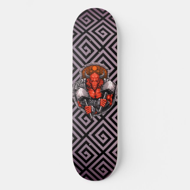 Griechische Symbole Minotaur Kriegerbestie Skateboard (Vorderseite)