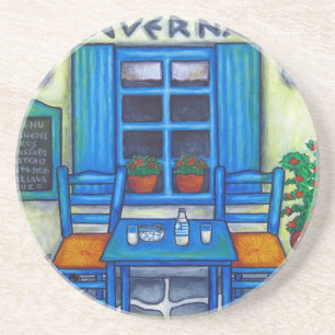 Griechische Taverna-Untersetzer von Lisa Lorenz Getränkeuntersetzer