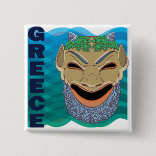 Griechische Theater MASKE Button