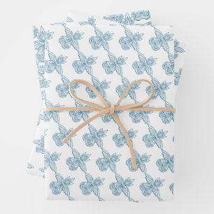 Griechische Toga-Geburtstagsfeier mit blauem Eleme Geschenkpapier Set