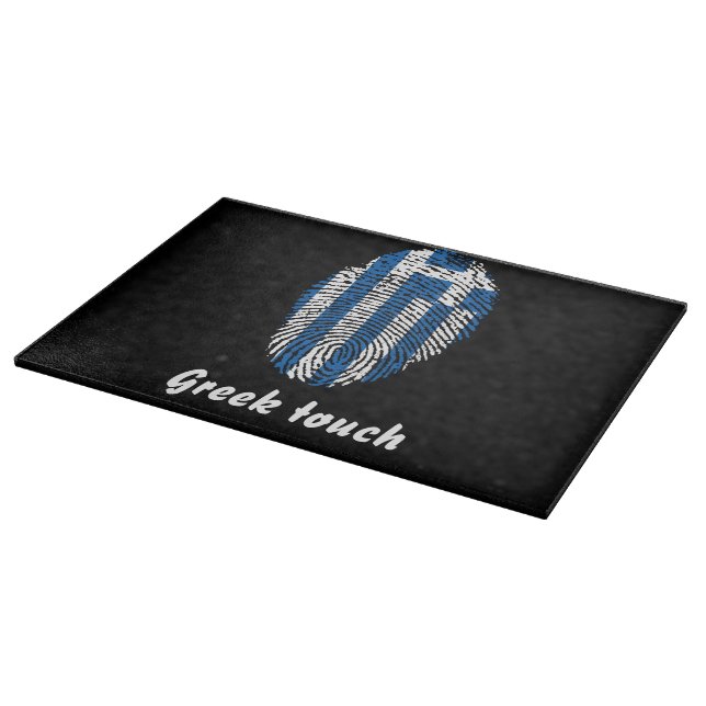 Griechische Touchfingerabdruckflagge Schneidebrett (Ecke)