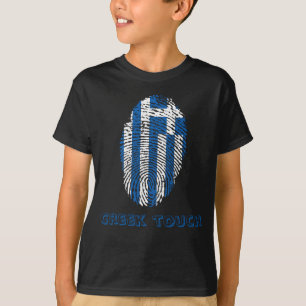 Griechische Touchfingerabdruckflagge T-Shirt