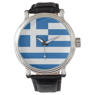 Griechische Uhr - Die Flagge Griechenlands
