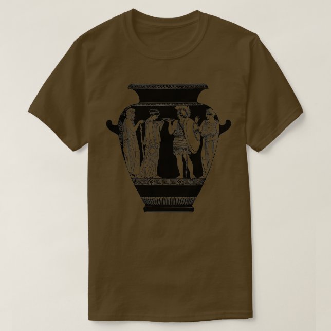 Griechische Vase Antike Griechenland-Keramik T-Shirt (Design vorne)
