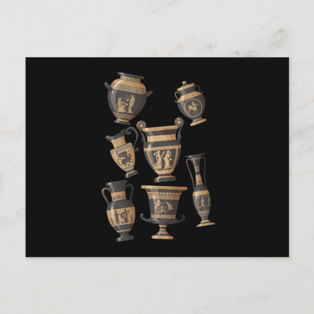 Griechische Vases Potterie Keramiken Porzellan Hob Postkarte (Vorderseite)