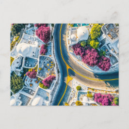 Griechische Village Street mit Bougainvillea Feiertagspostkarte