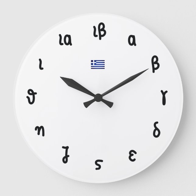 griechische Zeit - Zeit mit griechischen Zahlen ab Große Wanduhr (Vorderseite)
