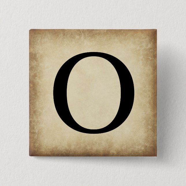 Griechischer Alphabet-Brief Omicron Button (Vorderseite)