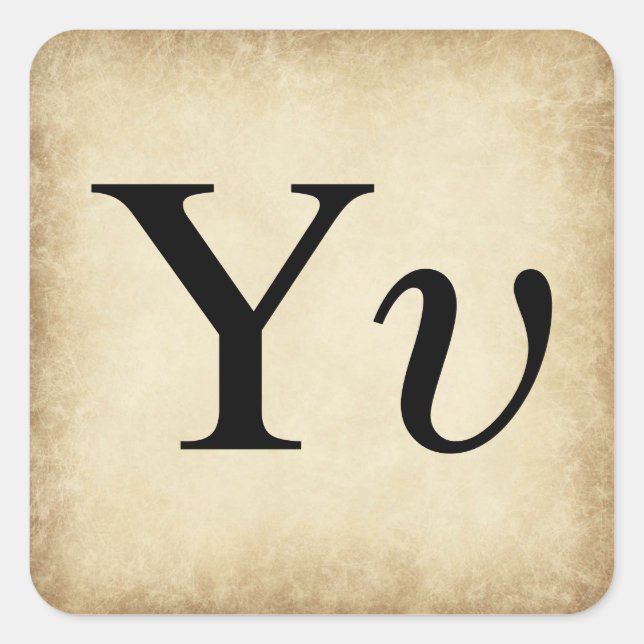 Griechischer Alphabet-Brief Upsilon Quadratischer Aufkleber (Vorderseite)