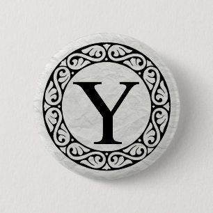 Griechischer Alphabetbuchstabe Ypsilon Button