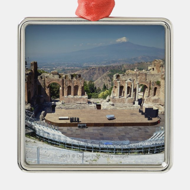 Griechischer Amphitheatre 3 Silbernes Ornament (Vorne)