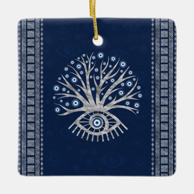 Griechischer Augen-Baum - Mati Mataki - Matiasma Keramikornament (Vorderseite)