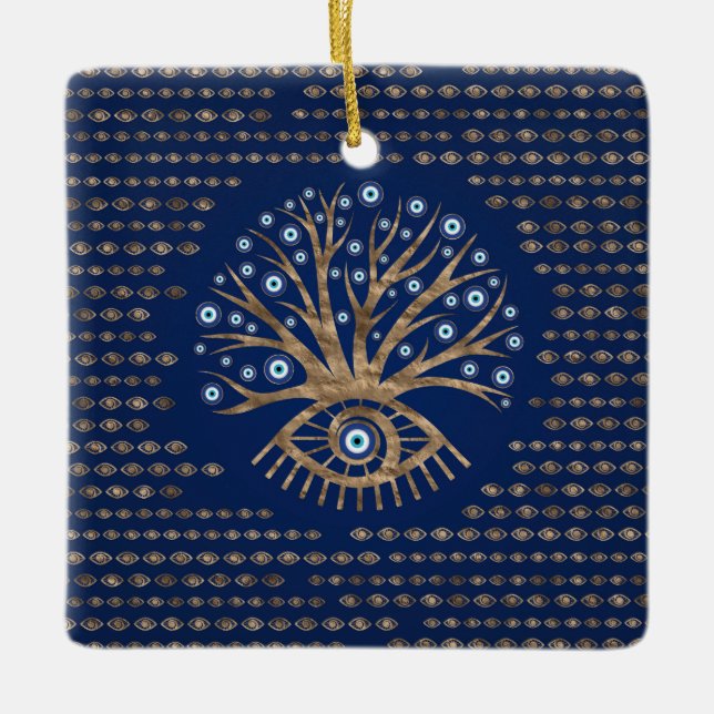 Griechischer Augen-Baum - Mati Mataki - Matiasma Keramikornament (Vorderseite)