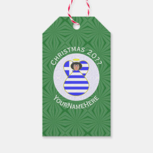 Griechischer Engel mit schwarzen Haaren Weihnachts Geschenkanhänger