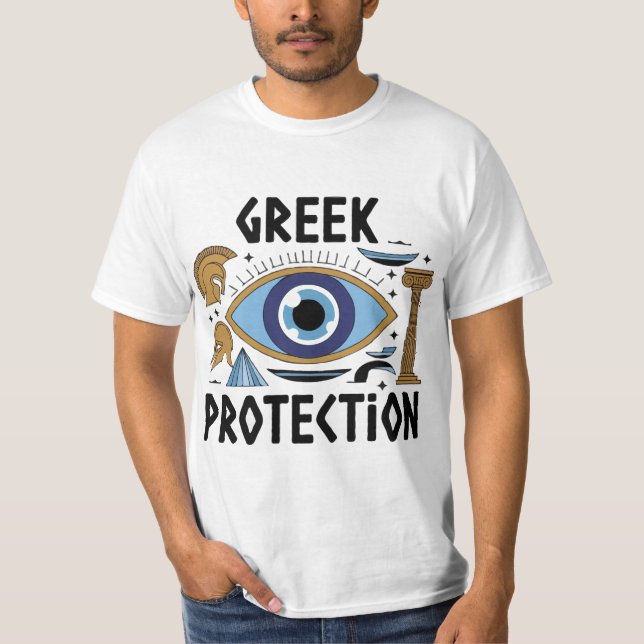GRIECHISCHER EVIL EYE SCHUTZ DER SHIRT MÄNNER (Vorderseite)