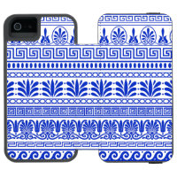 Griechischer Fret, Mittelmeer-Muster, Blau