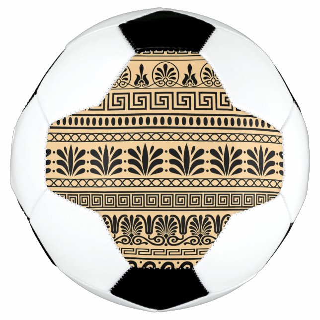 Griechischer Fret, Mittelmeer-Muster, braun Fußball (Vorderseite)