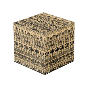 Griechischer Fret, Mittelmeer-Muster, braun Würfel