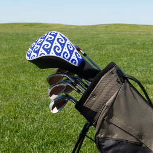 Griechischer Fret, Mittelmeer-Wellenmuster, Blau Golf Headcover