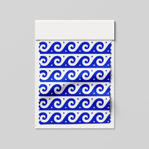 Griechischer Fret, Mittelmeer-Wellenmuster, Blau Stoff