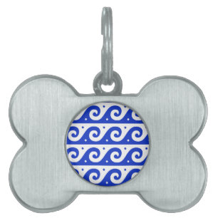 Griechischer Fret, Mittelmeer-Wellenmuster, Blau Tiermarke