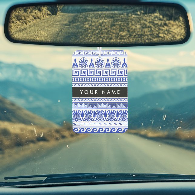 Griechischer Fret, Mixed Meander Key, Blau, Ihr Na Autolufterfrischer (Von Creator hochgeladen)