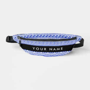 Griechischer Fret, Mixed Meander Key, Blau, Ihr Na Bauchtasche