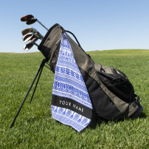 Griechischer Fret, Mixed Meander Key, Blau, Ihr Na Golfhandtuch