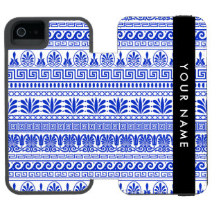 Griechischer Fret, Mixed Meander Key, Blau, Ihr Na Incipio Watson™ iPhone 5 Geldbörsen Hülle