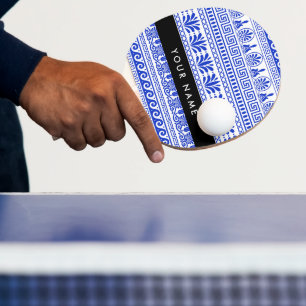 Griechischer Fret, Mixed Meander Key, Blau, Ihr Na Tischtennis Schläger