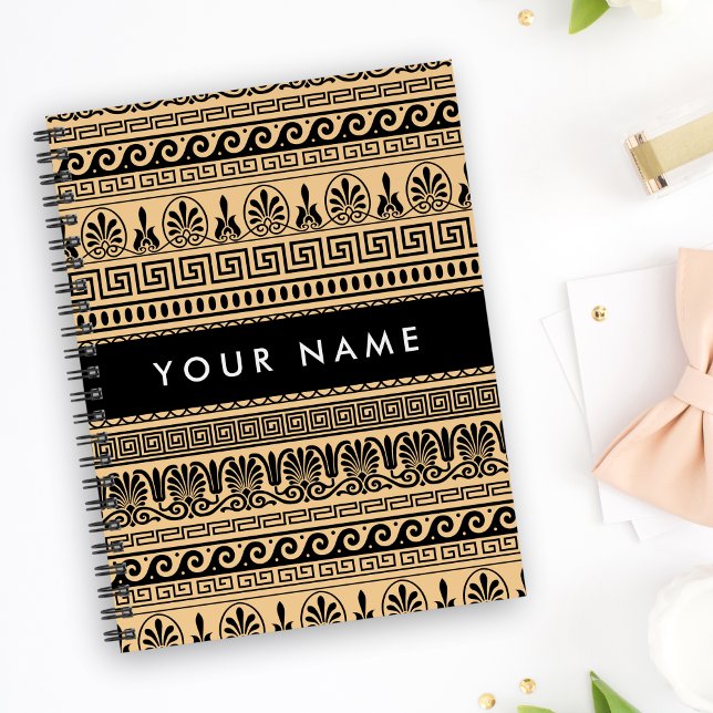 Griechischer Fret, Mixed Meander Key, Braun, Ihr N Notizblock (Von Creator hochgeladen)