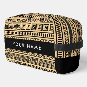 Griechischer Fret, Mixed Meander Key, Braun, Ihr N Waschbeutel