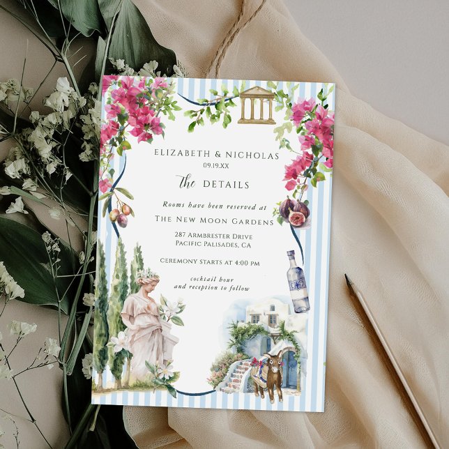 Griechischer Garten | Angaben zum Hochzeitgast Begleitkarte (Von Creator hochgeladen)