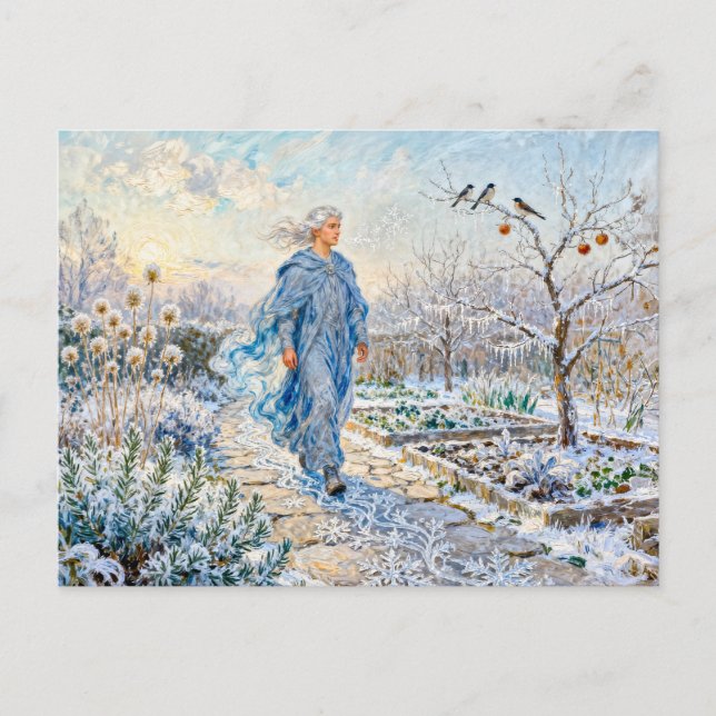 Griechischer Gott Boreas Wintergarten Postkarte (Vorderseite)