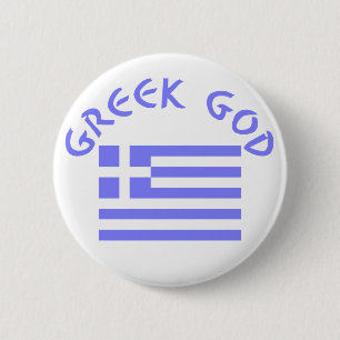 Griechischer Gott & Flagge Button
