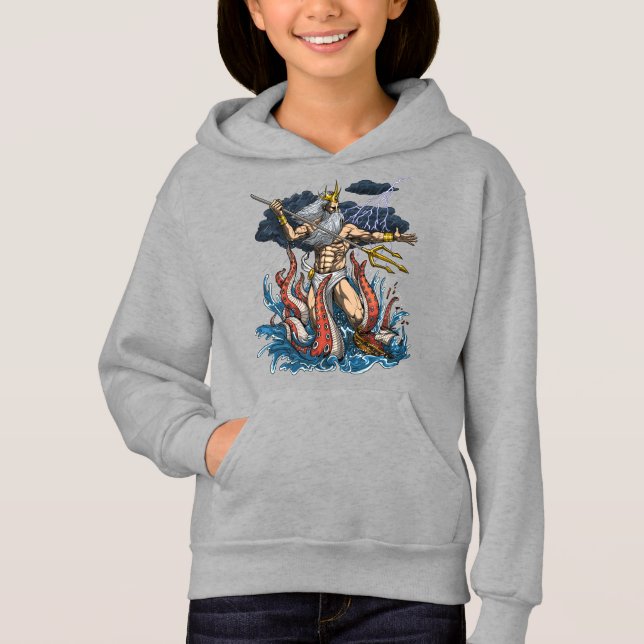 Griechischer Gott Poseidon Hoodie (Vorderseite)