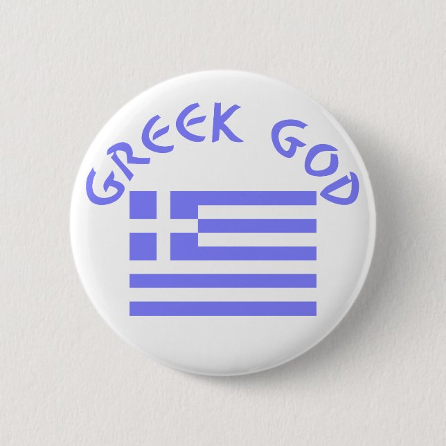 Griechischer Gott und Flagge Button (Vorderseite)