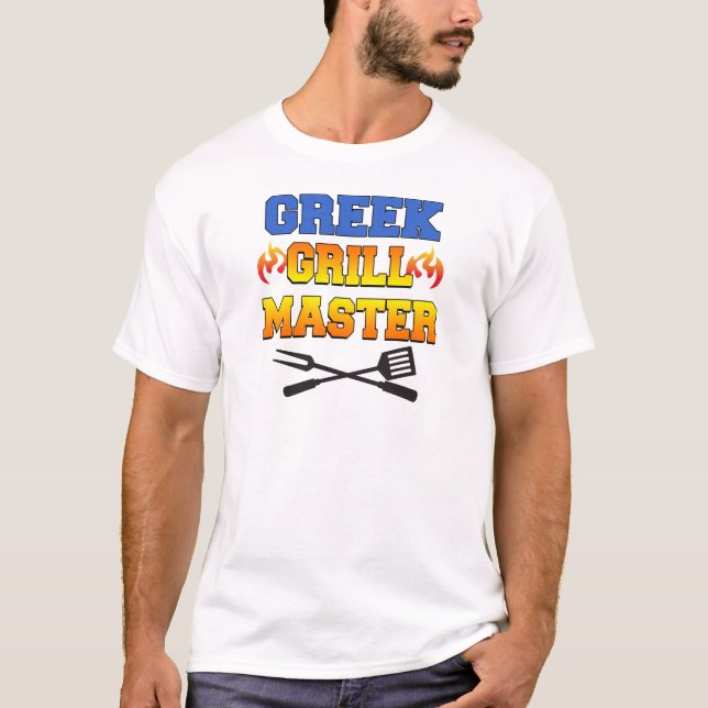Griechischer Grill-Meister T-Shirt (Vorderseite)