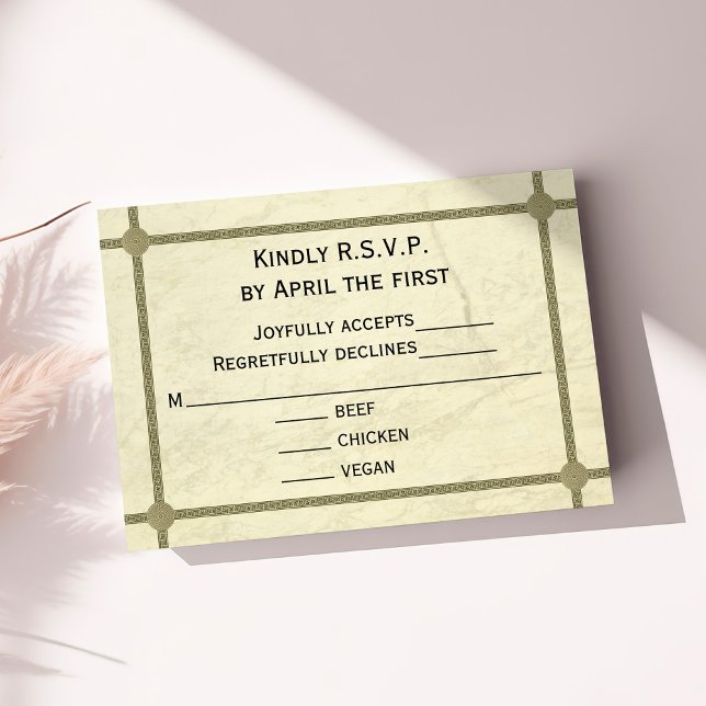 Griechischer Hochzeitstisch RSVP Karte (Greek Wedding RSVP)