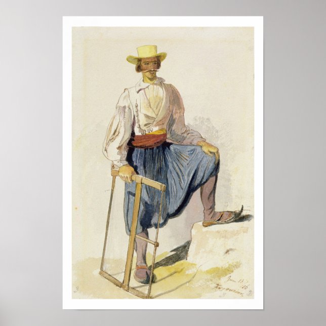 Griechischer Holzfäller, 13. Juni 1856 (Stift, Tin Poster (Vorne)