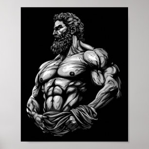 Griechischer Krieger Bodybuilding Fitnessstudio Mu Poster