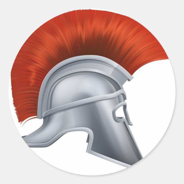 Griechischer Kriegerhelm Runder Aufkleber (Vorderseite)