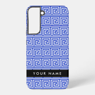 Griechischer Mäander Schlüssel Blau, Ihr Name, Per Samsung Galaxy Hülle