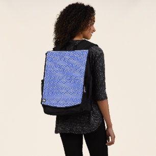 Griechischer Mäander Schlüssel Quadrat H Muster Bl Rucksack