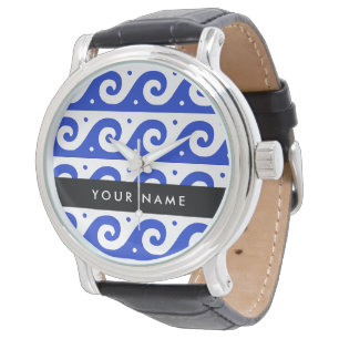 Griechischer Mäander-Schlüsselanhänger, Wellen-Sch Armbanduhr