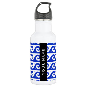 Griechischer Mäander-Schlüsselanhänger, Wellen-Sch Edelstahlflasche