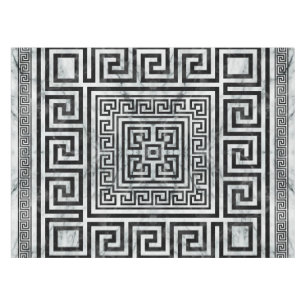 Griechischer Mäander - Schwarz-Weiß-Marmor mit gri Tischdecke
