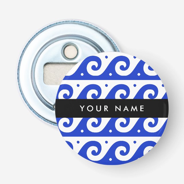 Griechischer Masander-Schlüssel, Wave Key, Blau, I Flaschenöffner (Vorderseite)