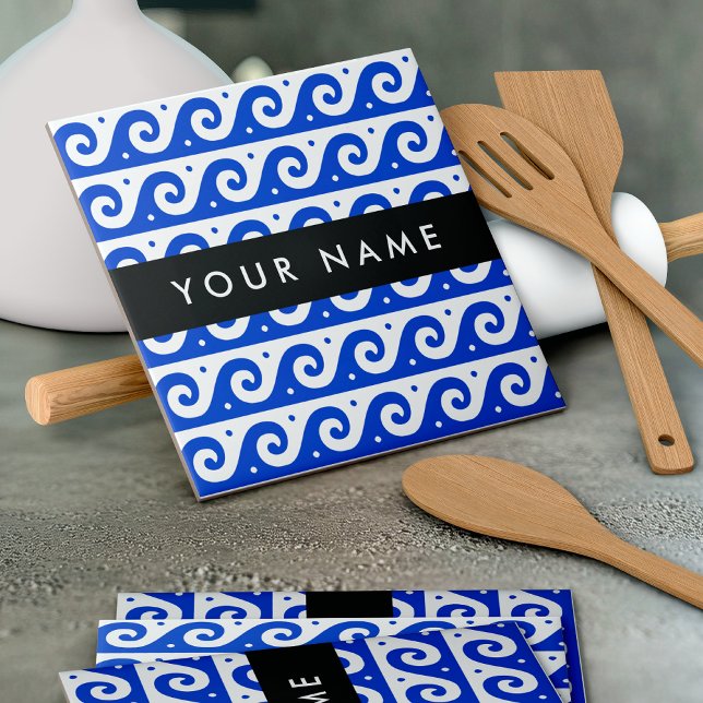 Griechischer Masander-Schlüssel, Wave Key, Blau, I Fliese (Von Creator hochgeladen)