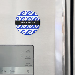 Griechischer Masander-Schlüssel, Wave Key, Blau, I Magnet